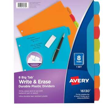 Bright 8-Tab Plastic Dividers for Binders - Organize Your Documents!