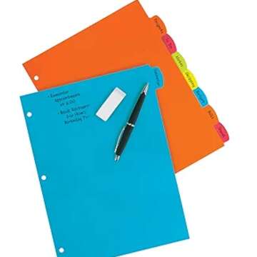 Bright Plastic Dividers for Easy Document Organization