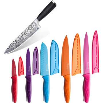 MICHELANGELO 10-Piece Kitchen Knife Set - Professional Chef's Knife, High Carbon Steel