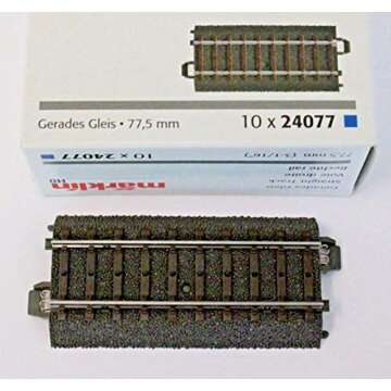 MARKLIN HO STRAIGHTS 3-3/64" - 77.5MM. C Tracks 24077 (Box=10PCS.)