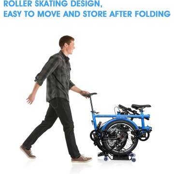 Folding Tandem Bike for Adults, 7 Speed Tandem Bikes Beach Cruiser Bike for Two Adults and One Child, 2 Person Family Bike Folding Bicycle for Travel and Couple Riding (Blue)