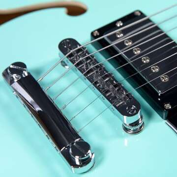 Redid Semi-Hollow Body Electric Guitar RD-100 Jazz Guitar with F-Hole,Maple neck,humbucker Pickups(Green)