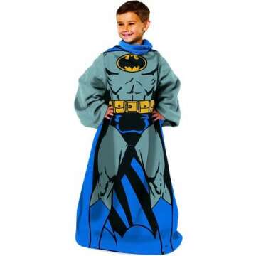 Batman Comfy Throw Blanket with Sleeves, 48x48