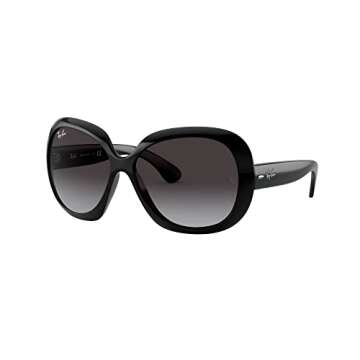 Ray-Ban Women's RB4098 Jackie Ohh II Butterfly Sunglasses, Black/Light Grey Gradient Dark Grey, 60 mm + 0