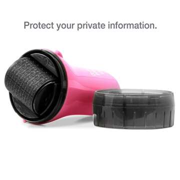 Guard Your ID ADVANCED WIDE Roller Identity Theft Prevention Security Stamp PINK (38493)