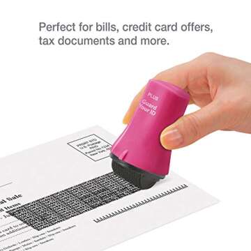 Guard Your ID ADVANCED WIDE Roller Identity Theft Prevention Security Stamp PINK (38493)