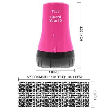 Guard Your ID ADVANCED WIDE Roller Identity Theft Prevention Security Stamp PINK (38493)