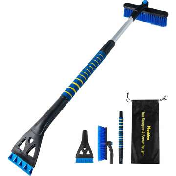 Moyidea 36" Extendable Ice Scraper Snow Brush - Ergonomic & Detachable