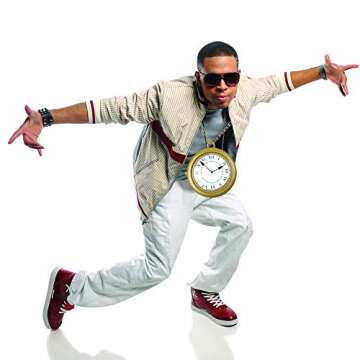 Skeleteen Jumbo Gold Clock Necklace - White Rabbit Clock, Hip Hop Rapper Clock - 1 Piece