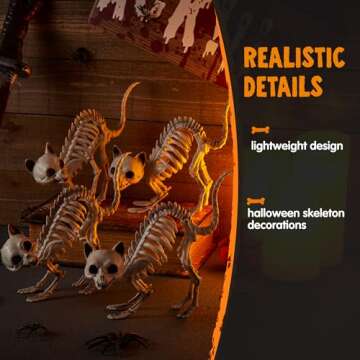 Skeleton Cats Halloween Decorations Set - 4 PCS