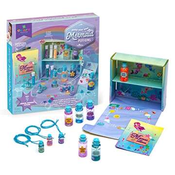 Craft-tastic –Mermaid Potion Kits for Kids – Glitter for Crafts, Arts and Crafts for Kids, Mermaid Accessories, Mermaid Toys, Mix Up Some Mermaid Magic, Easy Storage, Ages 6+