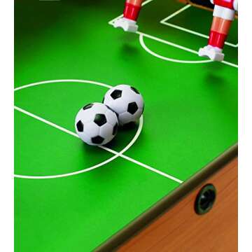 Tabletop Foosball Table- Portable Mini Table Football / Soccer Game Set with Two Balls and Score Keeper for Adults and Kids by Hey! Play!, Tan/Green