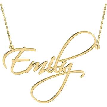 UMAGICBOX Sterling Silver Name Necklace Personalized,15 Fonts Style to Choose,Custom Gold nameplate Pendant Birthday Ideas Trendy for Women Mom Wife Girls Teen Bridesmaid