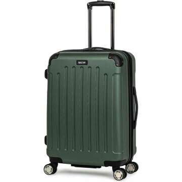 Kenneth Cole REACTION Renegade 24” Check Size Luggage Lightweight Hardside Expandable 8-Wheel Spinner Travel Suitcase, Cilantro, inch
