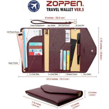 Zoppen Passport Holder Travel Wallet