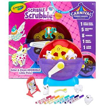 Crayola Scribble Scrubbie Pets Carnival Playset, Pet Grooming Toy, Animal Toys for Girls & Boys, Gift for Kids, Ages 3+