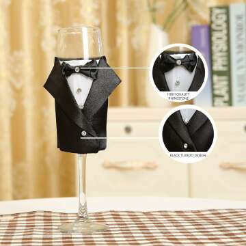 4 Piece Wedding Reception Supplies Toasting Flutes Set