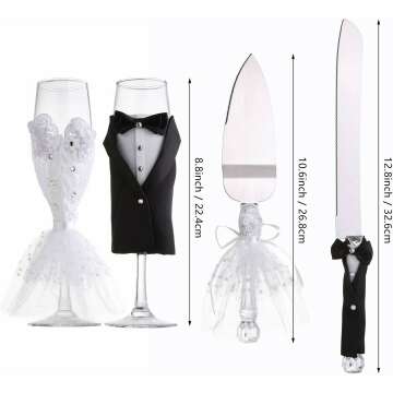 4 Piece Wedding Reception Supplies Toasting Flutes Set