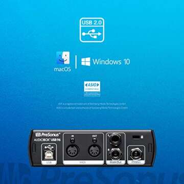 PreSonus AudioBox 96 25th Anniversary USB Audio Interface with Studio One Artist DAW Recording Software