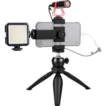 Smartphone Video Microphone Kit for Filmmakers & Vloggers