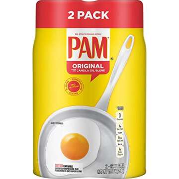 Pam Original No-Stick Cooking Spray 100% Natural Canola Oil (12oz, 2 Pack)