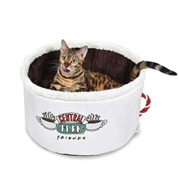 Friends TV Show Central Perk Cat Bed, 17 Inch, Cotton, Machine Washable