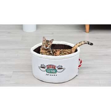 Friends TV Show Central Perk Cat Bed, 17 Inch, Cotton, Machine Washable