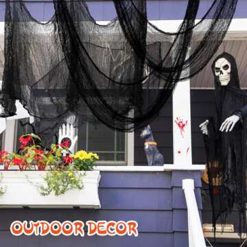 Black Halloween Creepy Cloth 30x72 Inch 6 Pack