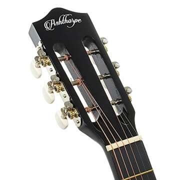 Ashthorpe 38-inch Beginner Acoustic Guitar Package (Black), Basic Starter Kit w/Gig Bag, Strings, Strap, Tuner, Pitch Pipe, Picks