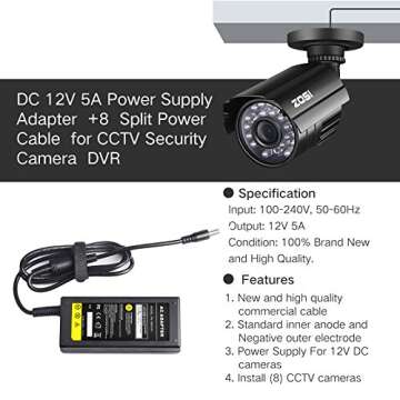 Security Camera Power Adapter - Durable & Reliable