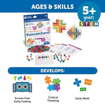 Learning Resources STEM Explorers Suncatchers, Science for Kids, Building Toys, STEM Toys for Ages 5+, Educational Toys