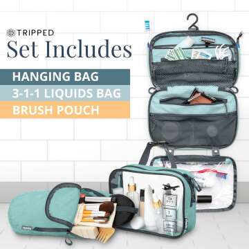 Travel-Ready Toiletry Kit: Hanging Bag + TSA Pouch + Organizer ✈️