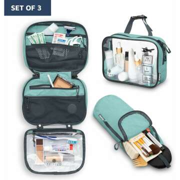 Travel-Ready Toiletry Kit: Hanging Bag + TSA Pouch + Organizer ✈️