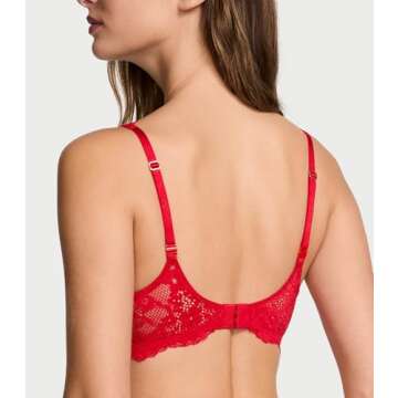 Victoria's Secret Fashion Show '24 Women's Lace Uplift Bra, Bright Vermillion, 32D