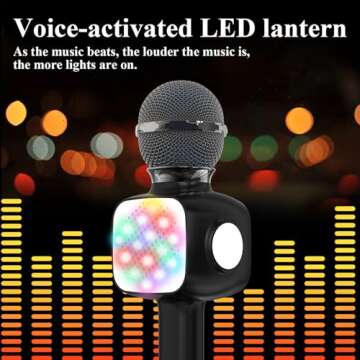 FDY Wireless Bluetooth Karaoke Mic, Portable Microphone Speaker, Kids Microphone Karaoke Machine Variable Sound, Suitable for 3-13 Years Girls Boys Christmas Birthday Gift - Q8 Black