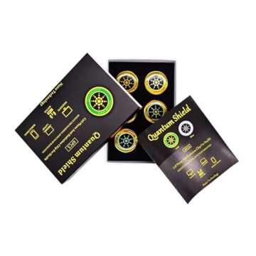 Generic EMF Stickers Blocker Neutralize Shield Protection from Cell Phones cased and Electronic Devices WiFi 5G Tablets Laptops Computers TV Monitors (6Pcs Golden)