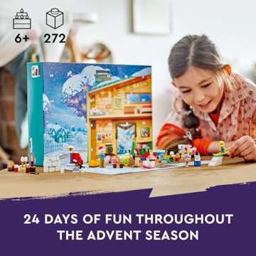 LEGO Friends Advent Calendar 2024 for Kids - Christmas Advent Calendar W/Mini Builds & 5 Minifigures, Ages 6+ - Kids Toys for Girls & Boys - Gift Ideas for Holidays - 42637