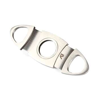 Alaska Bear® Cigar Cutter Stainless Steel Guillotine Double Cut Blade in Black Gift Pouch