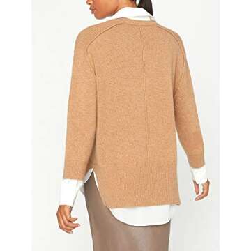 Brochu Walker The Looker Layered V-Neck Sweater - Cozy Wool & Cashmere Mix