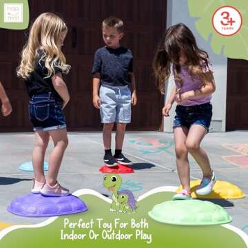 Hapinest Turtle Balance Stepping Stones for Kids, Obstacle Course Coordination Game for Kids & Family, Indoor Outdoor Sensory Play Equipment Toys Toddler Stepping Stones Ages 3 4 5 6 7 8 Years and Up