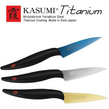 Titanium Coated KTG05 3" Paring Knife Kitcen cutlery, Multicolor