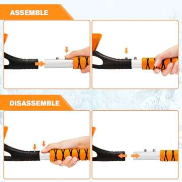 UMUACCAN Snow Brush with Ice Scrapers, Orange Car Snow Scraper and Brush with Ergonomic Foam Grip, Snow Removal Winter Car Accessories