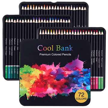 COOL BANK 72 Colored Pencils Set with Drawing Pad, Soft Artist Quality Lead for Sketching, Shading and Coloring