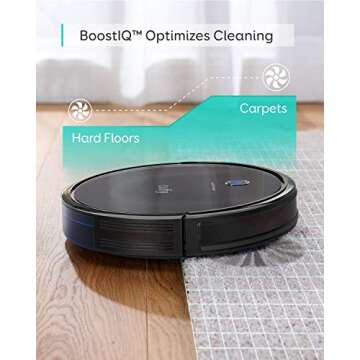 eufy BoostIQ RoboVac 11S MAX, Robot Vacuum Cleaner, Super Thin, Powerful Suction, Quiet, Self-Charging Robotic Vacuum Cleaner, Cleans Hard Floors to Medium-Pile Carpets, Black(Renewed)