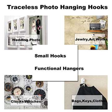 Picture Hangers for Hardwall 20LB Maximum Load Hanging Photo Frames Drywall Hook Art Painting Display Hangers Clock Wedding Photos Hanging Hardware Kit for Home Office (106pack Various Assortment)