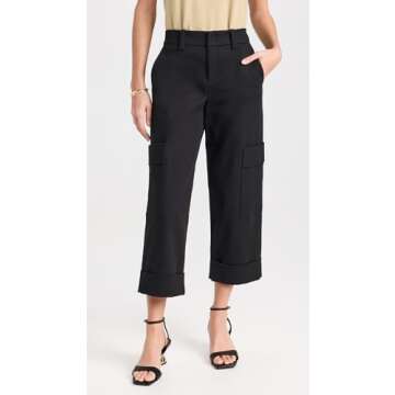 Vince Womens Utility Crop Pant, Black, 4