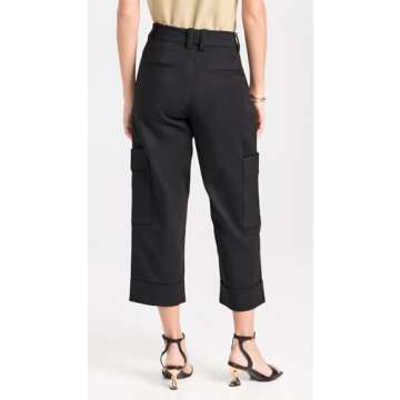 Vince Womens Utility Crop Pant, Black, 4