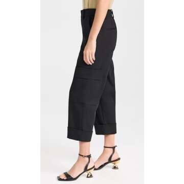 Vince Womens Utility Crop Pant, Black, 4