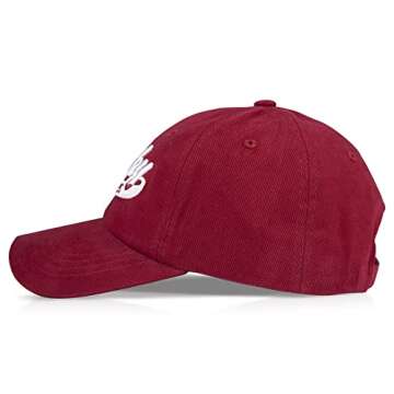 Lucky Brand Cotton Baseball Cap with Adjustable Straps for Men and Women (One Size Fits Most), 1990 Embroidered-Red