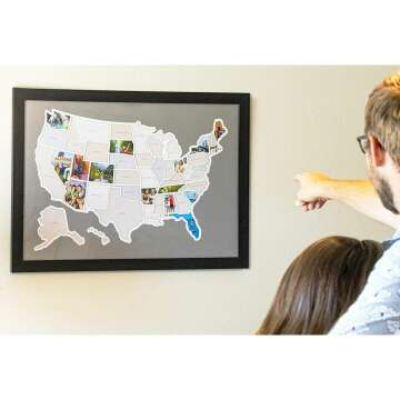 USA Photo Map with Optional Frame